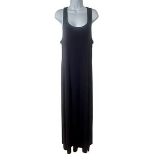 Daily‎ Ritual Long Ribbed Racerback Tank Maxi Dress Medium Dark Blue